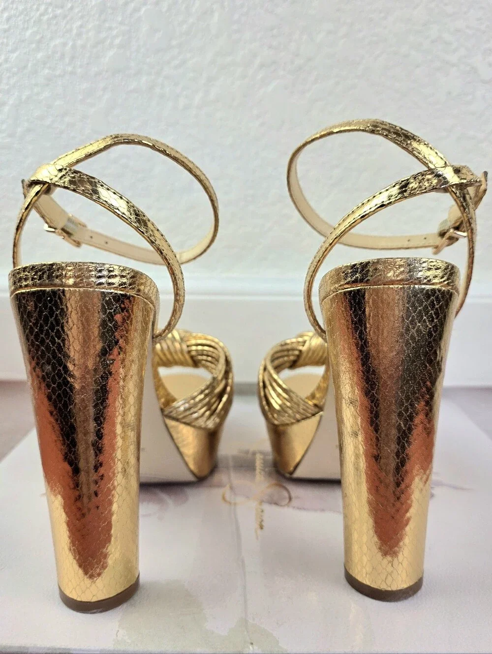 Jessica Simpson Immie Knotted Platform Sandals Gold